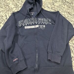Indiana State University‎ ISU Large (L) Blue Full Zip Hoodie Jansport